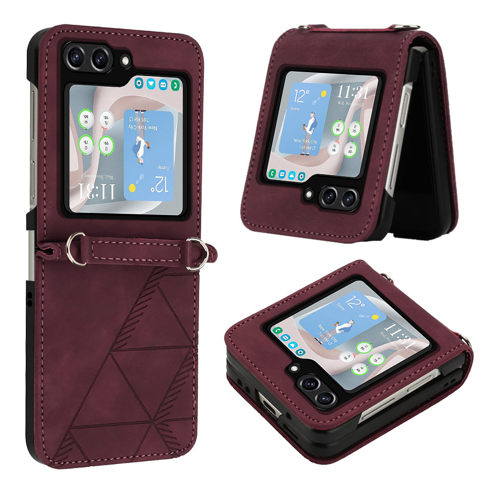 YB Imprinting Series-1 for Samsung Galaxy Z Flip5 5G PU Leather Phone Case Imprinted Phone Protective Cover YB Imprinting Series-1 for Samsung Galaxy Z Flip5 5G PU Leather Phone Case Imprinted Phone Protective Cover